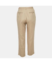 Pre-Owned Dolce & Gabbana Women's Beige Cotton Blend Trousers