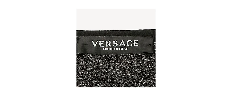 Pre-Owned Versace Women's Black Jersey Long Sleeve Crop Top