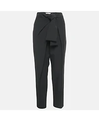 Pre-Owned Chloe Women's Black Crepe Tie-Up Detail Trousers