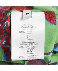Pre-Owned Givenchy Women's Green Floral Printed Cotton Elastic Midi Skirt