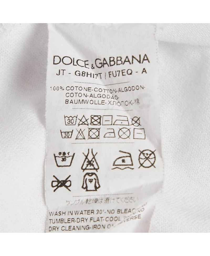 Pre-Owned Dolce & Gabbana Men's White Jersey Crewneck T-Shirt