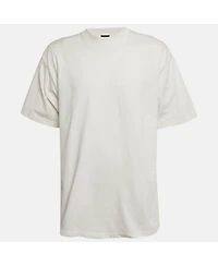 Pre-Owned Balenciaga Men's White Logo Embellished Cotton T-Shirt