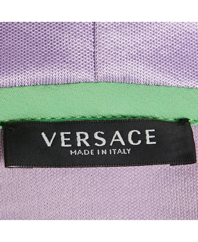 Pre-Owned Versace Women's Lilac /green Baroque Mosaic Print Cotton Hooded Sweatshirt