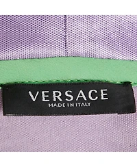 Pre-Owned Versace Women's Lilac /green Baroque Mosaic Print Cotton Hooded Sweatshirt