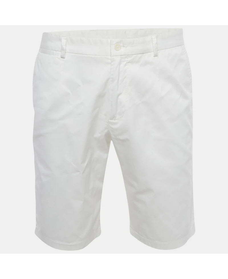 Pre-Owned Dolce & Gabbana Men's White Dg Embroidery Stretch Cotton Shorts