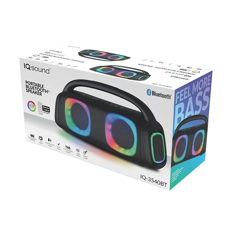 Portable Bluetooth Speaker with Rgb Light Effects and Remote Control