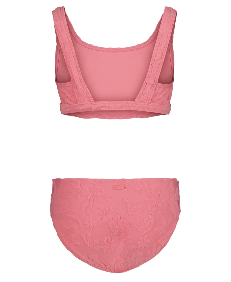 Roxy Girls' 7-16 Floral Loop Bikini Top and Bottom, 2-Piece Set