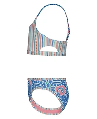 Roxy Girls' 7-16 Floral Printed Swim Top and Bottom, 2-Piece Set