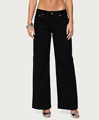 Edikted Womens Roman Low Rise Slouchy Jeans