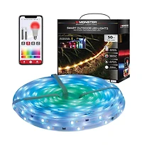 Monster Cable 50 ft Sound Reactive Smart Multi-Color Outdoor Led Light Strip