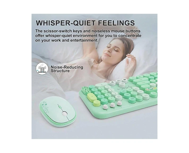 Risokeys Colorful Round Keycap 2.4G Wireless Keyboard & Mouse Combo