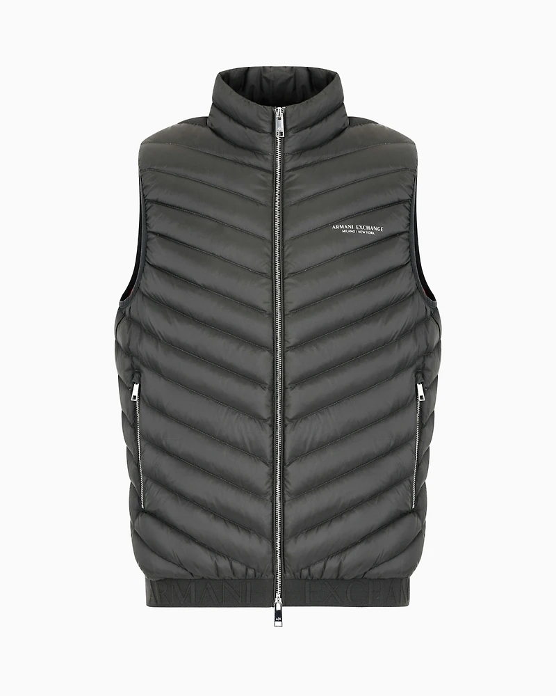 A|X Armani Exchange Men's Packable Zip-Front Puffer Vest