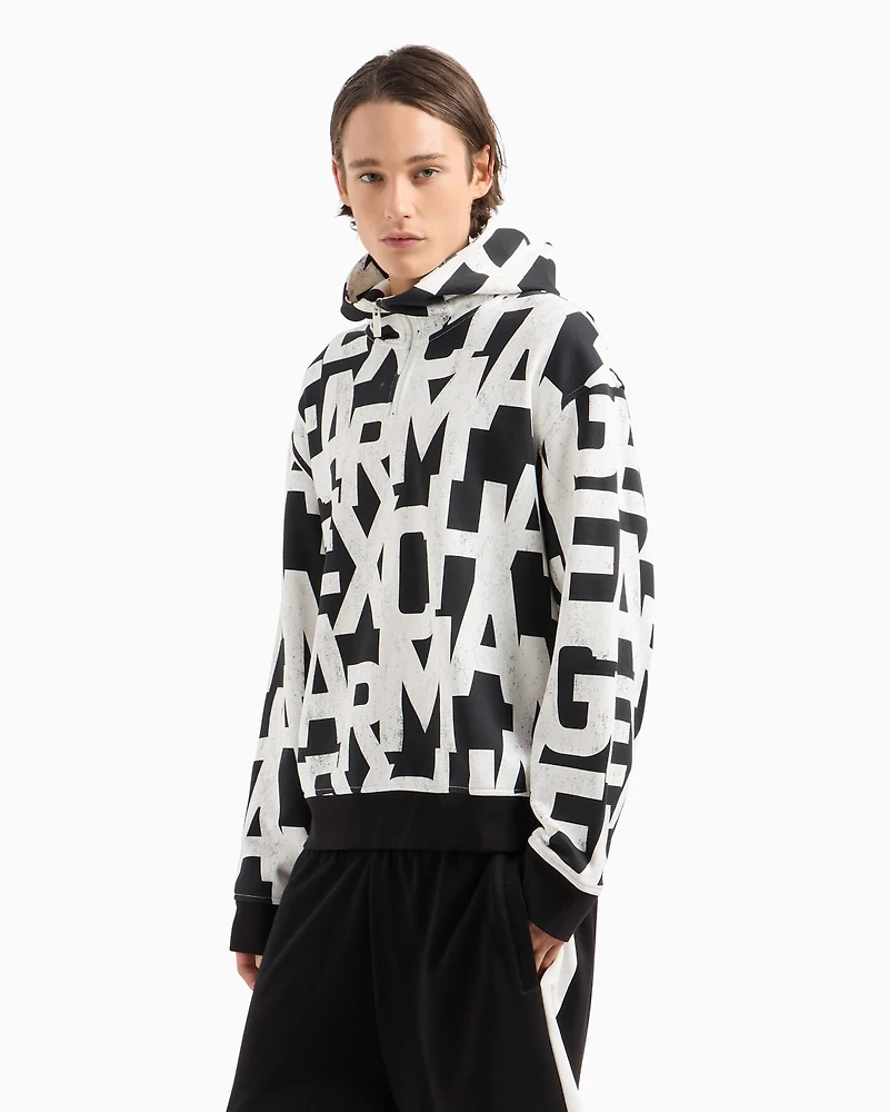 A|X Armani Exchange Men's Long Sleeve Logo Print Hoodie