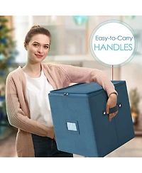 Christmas Ornament Storage Box With 4 Inner Tray Dividers - - Ornament Storage