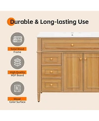 Casainc Bathroom Vanity with Sink Flip-Out Drawer 3 Drawers and Soft Close Doors