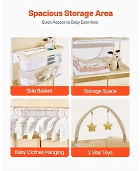 Slickblue Foldable Baby Diaper Changing Station with Storage Drawers