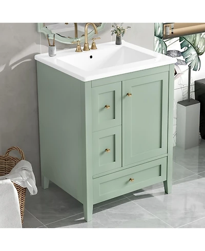 Casainc Bathroom Vanity with Adjustable Shelf and Removable Dividers