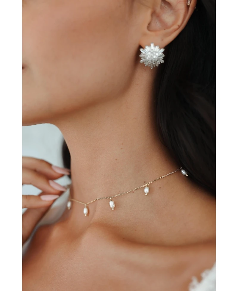 Untamed Petals Angelica Pearl Gold Plated Necklace