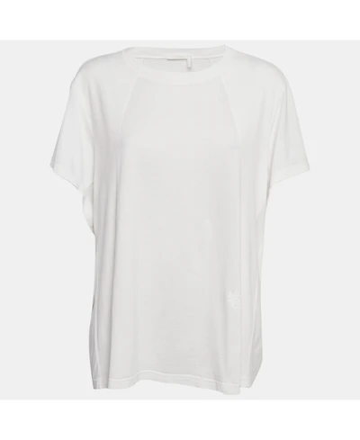 Pre-Owned Chloe Women's White Jersey Cotton Crew Neck T-Shirt