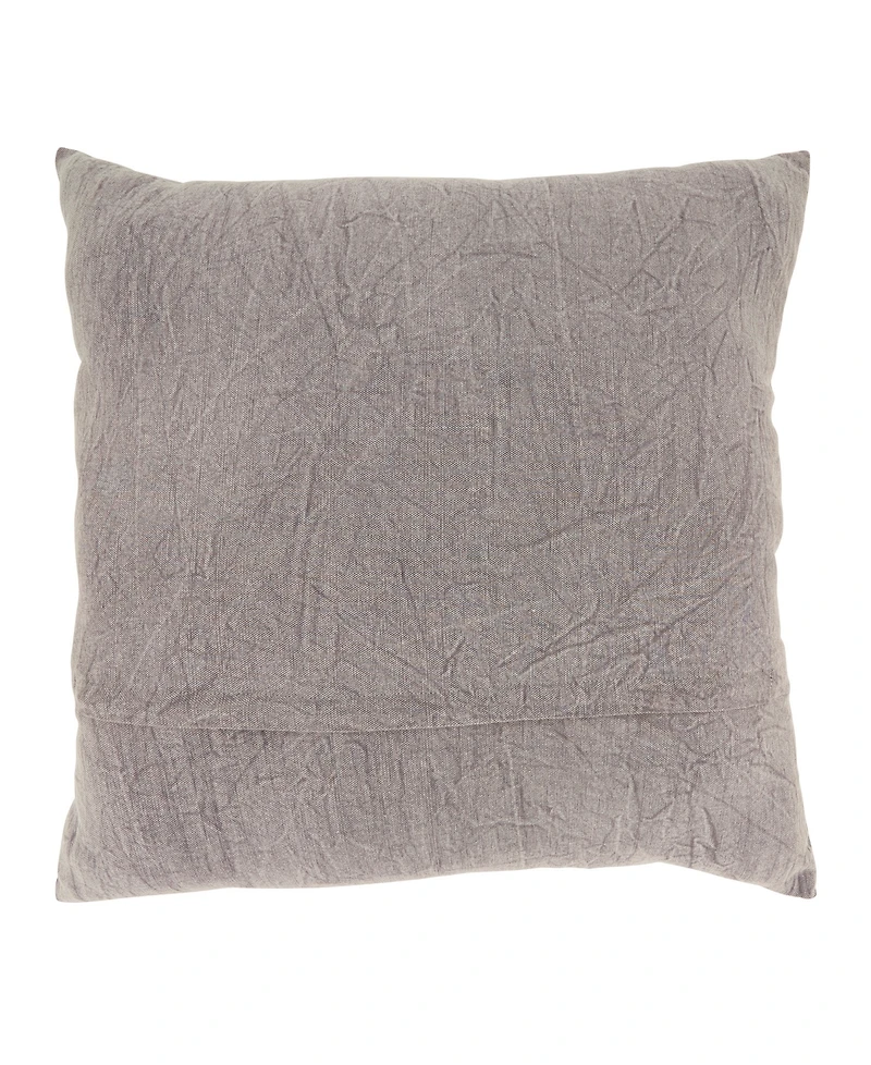 Saro Lifestyle Embroidered Sunflower Poly Filled Decorative Pillow, 20" x 20"