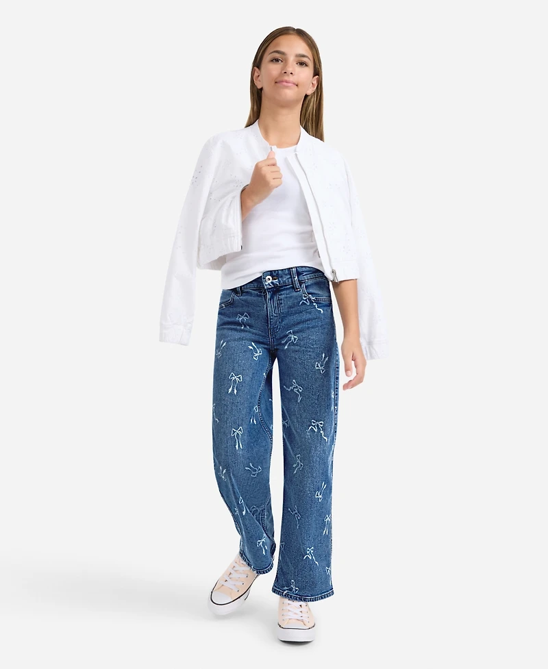 abercrombie kids Girls High Rise Discharge Wide Leg Jeans