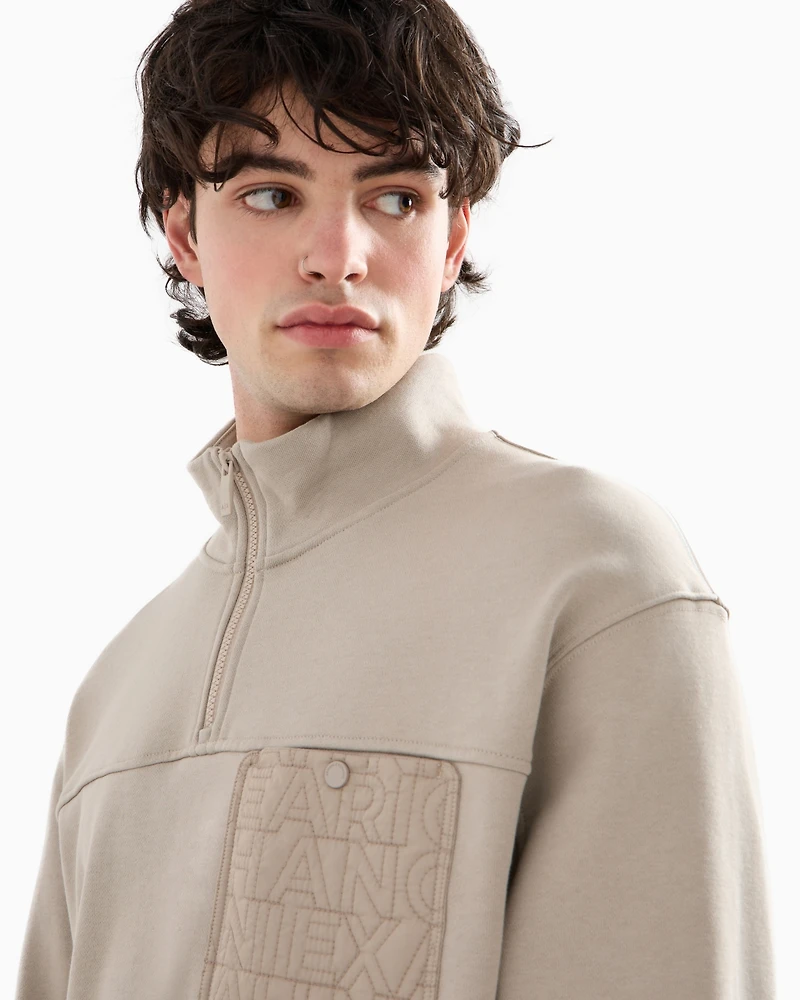 A|X Armani Exchange Men's Quarter-Zip Long-Sleeve Sweatshirt