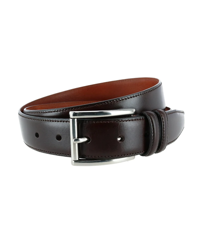 Trafalgar Men's Lorenzo 32mm Dropped Edge Leather Dress Belt