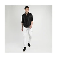 Campus Sutra Men's brand Onyx Black Pavement Shirt
