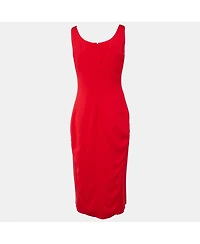 Pre-Owned Versace Women's Red Crepe Sleeveless Dress
