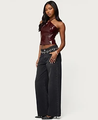 Edikted Women's Hailie Faux Leather Halter Top