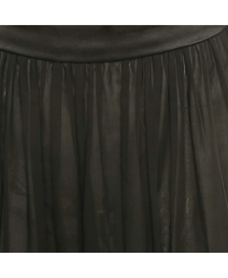 Pre-Owned Dolce & Gabbana Women's Black Cotton Belt Detail Flared Midi Dress