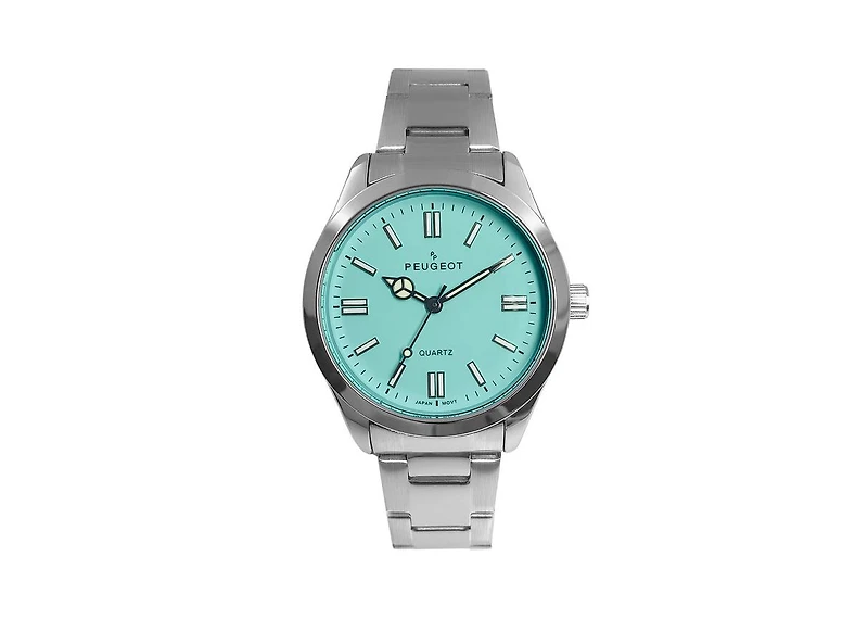 Peugeot Women's 36mm Sport Watch with Blue Dial and Stainless Steel Bracelet