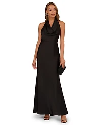 Adrianna Women's Satin Cowl Neck Long Dress
