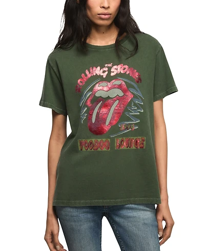 Lucky Brand Women's Rolling Stones Voo Doo Boyfriend Crewneck T-Shirt