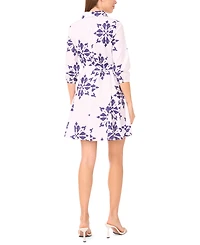 Msk Petite Collared Button-Front Shirt Dress