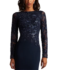 Tadashi Shoji Women's Forena Embroidered Crepe Gown