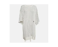 Pre-Owned Chloe Women's Pre-Owned Chloe Off-White Patterned Knit Mini Dress with Flared Sleeves