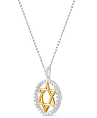 Marsala Diamond Star of David Pendant Necklace (1/4 ct. t.w.) in Sterling Silver & 14k Gold Plated Over Sterling Silver
