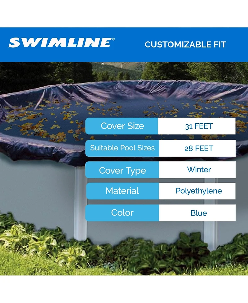 Swimline PCO831 28' Round Above Ground Winter Swimming Cover, (Pool Cover Only)