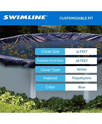 Swimline PCO831 28' Round Above Ground Winter Swimming Cover, (Pool Cover Only)