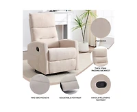 sumyeg Manual Recliner Chair with Rocker and Swivel Fabric