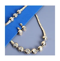 Sohi Women's Metallic Circular Necklace, Earrings And Bracelet ()