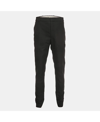 Pre-Owned Alexander Mcqueen Men's Black Logo Embroidered Cotton Trousers