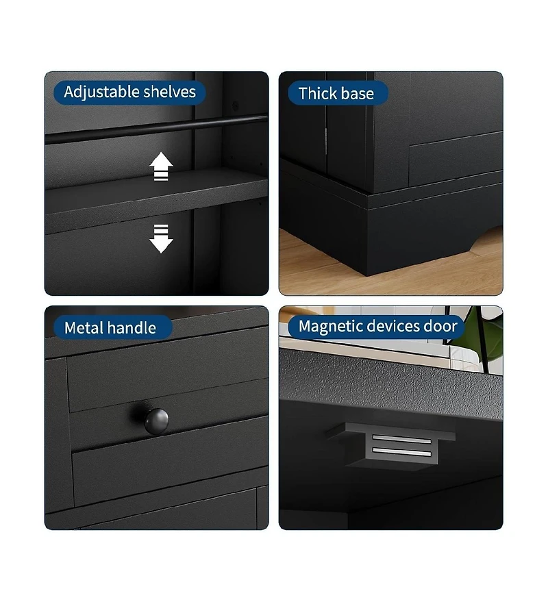 Gaomon Modern Wooden Sideboard Buffet Cabinet with Drawer, 4 Doors and Storage Shelves