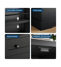 Gaomon Modern Wooden Sideboard Buffet Cabinet with Drawer, 4 Doors and Storage Shelves