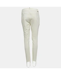 Pre-Owned Moncler Women's Grenoble White Technical Jersey Stirrup Ski Pants
