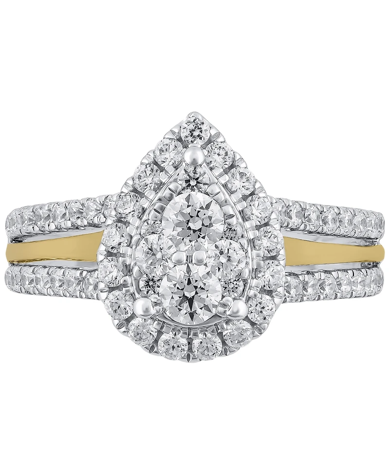 Macy's Diamond Bridal Ring (1 ct. t.w.) in 14k White and Yellow Gold