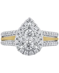 Macy's Diamond Bridal Ring (1 ct. t.w.) in 14k White and Yellow Gold