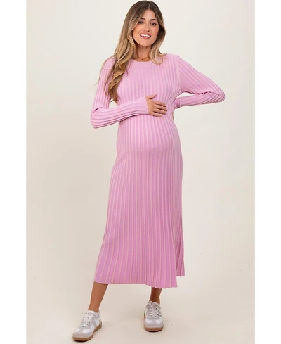 Pinkblush Maternity Thick Ribbed Knit Maxi Sweater Dress