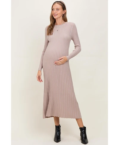 Pinkblush Maternity Thick Ribbed Knit Maxi Sweater Dress